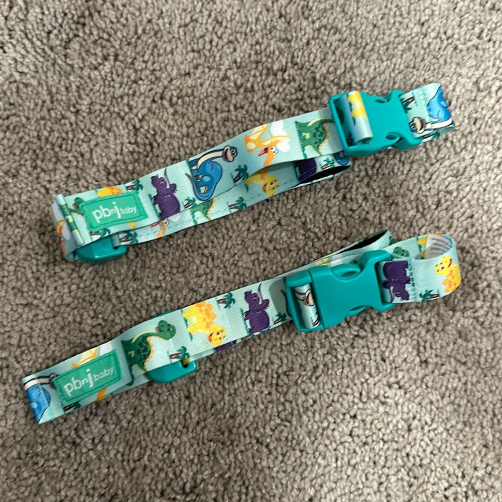 Dinosaur Safety Straps - Teal and Multicolor